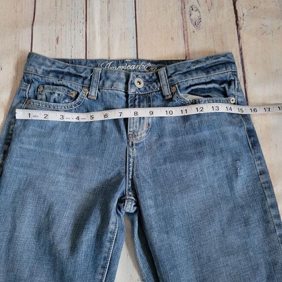 American Eagle Ladies Original 77 Blue Medium Wash  Bootcut Denim Jeans Size 2S - Picture 12 of 15